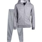 Uniquetrenders Çocuk Unisex Kapüşonlu Fermuarlı Sweatshirt Ve Jogger Eşofman Altı 2'Li Takım Gri 10 Yaş