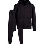 Uniquetrenders Çocuk Unisex Kapüşonlu Fermuarlı Sweatshirt Ve Jogger Eşofman Altı 2'Li Takım Siyah 9 Yaş