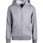 Uniquetrenders Çocuk Unisex Pamuklu Kapüşonlu Fermuarlı Sweatshirt Gri 11 Yaş