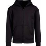 Uniquetrenders Çocuk Unisex Pamuklu Kapüşonlu Fermuarlı Sweatshirt Siyah 12 Yaş