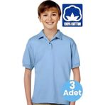Uniquetrenders Erkek Çocuk 3'Lü %100 Pamuklu Polo Yaka T-Shirt Günlük Ve Okul Uniforma Okul T-Shirt Bebe Mavisi 13-14 Yaş