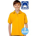 Uniquetrenders Erkek Çocuk 3'Lü %100 Pamuklu Polo Yaka T-Shirt Günlük Ve Okul Uniforma Okul T-Shirt Sarı 14-15 Yaş