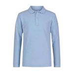 Uniquetrenders Erkek Çocuk Uzun Kol %100 Pamuklu Polo Yaka T-Shirt Günlük Ve Okul Uniforma Okul T-Shirt Bebe Mavisi 12-13 Yaş