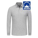 Uniquetrenders Erkek Çocuk Uzun Kol %100 Pamuklu Polo Yaka T-Shirt Günlük Ve Okul Uniforma Okul T-Shirt Gri 13-14 Yaş