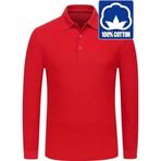 Uniquetrenders Erkek Çocuk Uzun Kol %100 Pamuklu Polo Yaka T-Shirt Günlük Ve Okul Uniforma Okul T-Shirt Kırmızı 9-10 Yaş