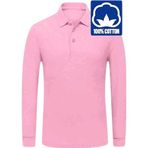 Uniquetrenders Erkek Çocuk Uzun Kol %100 Pamuklu Polo Yaka T-Shirt Günlük Ve Okul Uniforma Okul T-Shirt Pembe 14-15 Yaş
