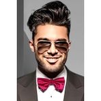 Uniquetrenders Erkek Düz Renk Saten Papyon Açık Mor