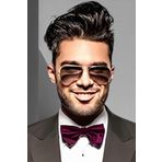 Uniquetrenders Erkek Düz Renk Saten Papyon Eflatun