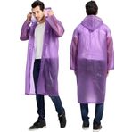 Uniquetrenders Erkek Rüzgar Geçirmez Kapüşonlu Yağmurluk Eva Yağmurluk Mor Standart