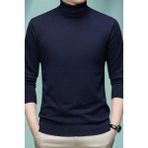 Uniquetrenders Erkek Tüylenmeyen Boğazlı Triko Kazak Balıkçı Triko Kazak Lacivert 2XL
