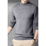 Uniquetrenders Erkek Tüylenmeyen Yarım Boğazlı Triko Kazak Yarım Balıkçı Triko Kazak - 2XL - Füme