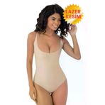 Uniquetrenders FA3004-1 Kadın Lazer Kesim İz Yapmaz Göğüs Destekli Askılı Toparlayıcı Body Slip Korse