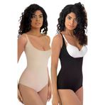 Uniquetrenders FA3004-3 Kadın Lazer Kesim İz Yapmaz Göğüs Destekli Askılı Toparlayıcı Body Slip Korse 2'li Set