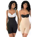 Uniquetrenders FA3010-4 Kadın Lazer Kesim İnceltici Ve Toparlayıcı Tam Boy Askılı Korse 2'li Set