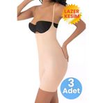 Uniquetrenders FA3010-5 Kadın Lazer Kesim İnceltici Ve Toparlayıcı Tam Boy Askılı Korse 3'lü Set