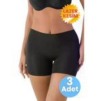 Uniquetrenders FA3202-3 Kadın Lazer Kesim İnceltici Ve Toparlayıcı Yüksek Bel Boxer Korse 3'lü Set