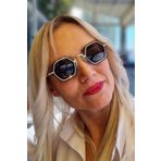 Uniquetrenders Kadın April Altıgen Punk Retro Model Güneş Gözlüğü