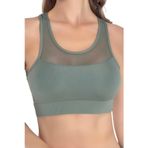 Uniquetrenders Kadın Büstiyer Kadın Tül Detaylı Crop Kivi Yeşili L-XL