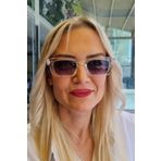 Uniquetrenders Kadın Celine Dikdörtgen Kalın Çerçeveli Retro Model Güneş Gözlüğü ALMR-1010