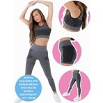 Uniquetrenders Kadın Dikişsiz Melanjlı Fitness Yoga Pilates Sporcu Büstiyer Şort Tayt Takımı 3'Lü Set Siyah XS-S