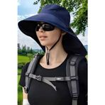 Uniquetrenders Kadın Güneş Korumalı Geniş Siperli Şapka Outdoor Şapka Plaj Şapkası Lacivert Standart
