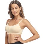 Uniquetrenders Kadın İnce Askılı Pedli Büstiyer Sütyen Ten L-XL