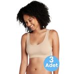Uniquetrenders Kadın Kalın Askılı Pedli Büstiyer Yarım Atlet Sütyen 3'Lü Set Ten 80-85