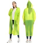 Uniquetrenders Kadın Rüzgar Geçirmez Kapüşonlu Yağmurluk Eva Yağmurluk Neon Yeşil Standart