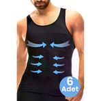 Uniquetrenders MAFA6012-3 Erkek Vücut Şekillendirici Göğüs Ve Göbek Toparlayıcı Sıkılaştırıcı Nefes Alan 6'lı Atlet Korse
