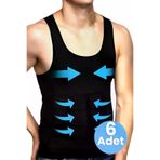 Uniquetrenders MAFA6012-9 Erkek Vücut Şekillendirici Göğüs Ve Göbek Toparlayıcı Sıkılaştırıcı Nefes Alan 6'lı Atlet Korse