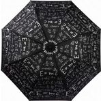 Uniquetrenders Matematik Formül Desenli Lüx Renkli Baskılı Rüzgara Dayanıklı 8 Telli Katlanabilir Manuel Şemsiye Siyah
