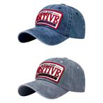 Uniquetrenders PYZ6032680 Unisex Eskitme Positive Nakışlı Ayarlanabilir Beyzbol Kep Şapkası 2'li Set