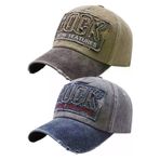 Uniquetrenders PYZ620930 Unisex Eskitme Rock Nakışlı Ayarlanabilir Beyzbol Kep Şapka 2'li Set