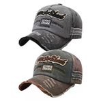 Uniquetrenders PYZ6220370 Unisex Eskitme 1969 Rock Sharks Nakışlı Ayarlanabilir Beyzbol Kep Şapka 2'li Set