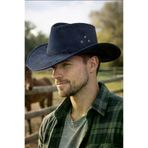 Uniquetrenders SRK-404 Unisex Lacivert Nubuk Kovboy Şapkası Western Country Tarz Kovboy Şapka