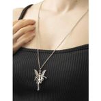 Uniquetrenders Unisex Kanatlı Melek Figürlü Antik Gümüş Kaplamalı Sevgili Kolyesi Gümüş