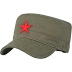 Uniquetrenders Unisex Pamuklu Yıldızlı Castro Şapka - Standart - Haki