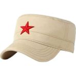 Uniquetrenders Unisex Pamuklu Yıldızlı Castro Şapka - Standart - Krem
