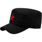 Uniquetrenders Unisex Pamuklu Yıldızlı Castro Şapka - Standart - Siyah