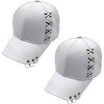 Uniquetrenders Unisex Punk Master Baseball Kep Şapka 2'Li Set Beyaz - Beyaz