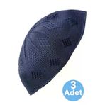 Uniquetrenders UTT5060 3'lü Dokuma Örgü Desenli Takke Kaliteli Namaz Takkesi