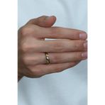 Unisex 4mm İnce Bombeli Erkek Kadın Çelik Alyans Yüzük Cl18 001 sari