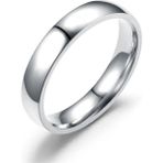 Unisex 4mm İnce Bombeli Erkek Kadın Çelik Alyans Yüzük cl18 - Beyaz - 23