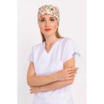 Unisex 90'lar Desenli Hemşire Cerrahi Bone Doktor Ameliyat Saç Bonesi