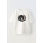 Unisex Amerika Mifer Tasarım Baskılı Pamuk Beyaz Oversize T-Shirt