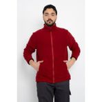 Unisex Anti-Pilling Tüylenme Yapmayan Standart Fit Tam Fermuarlı Soğuk Geçirmez Polar Hırka - 2XL - Bordo