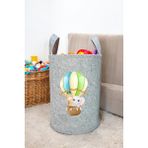 Unisex Balon Fil Bebek Çocuk Odası Düzenleyici Saklama Kutusu Oyuncak Kirli Sepeti 50X40 cm - Gri