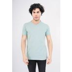 Unisex Basic Mint Yeşili Outdoor V Yaka Outdoor T-shirt%100 Pamuk Süprem Mint Yeşili-S