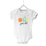 Unisex Bebek Beyaz 1 Yaş One Boho Kısa Kol Çıtçıtlı Body 1YAS548, 3 Yaş