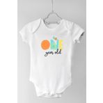 Unisex Bebek Beyaz 1 Yaş One Boho Kısa Kol Çıtçıtlı Body, 2 Yaş